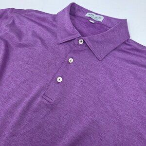 Peter Millar Summer Comfort Large L Men's Purple Performance Polo Shirt Golf